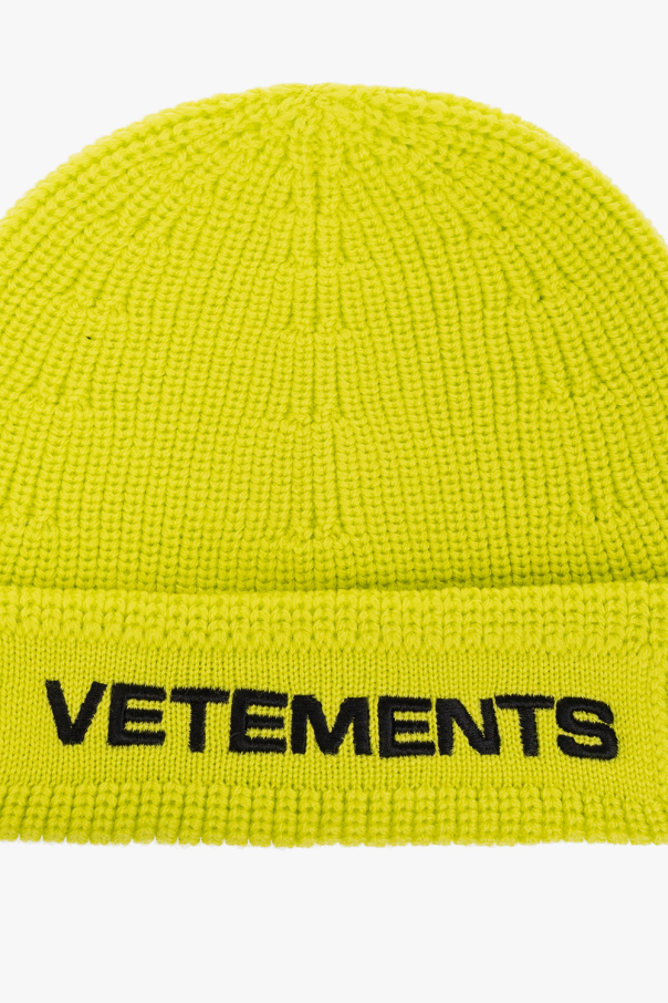 【VETEMENTS】 ロゴビーニーハット イエロー ウール ヴェトモン 5.jpg